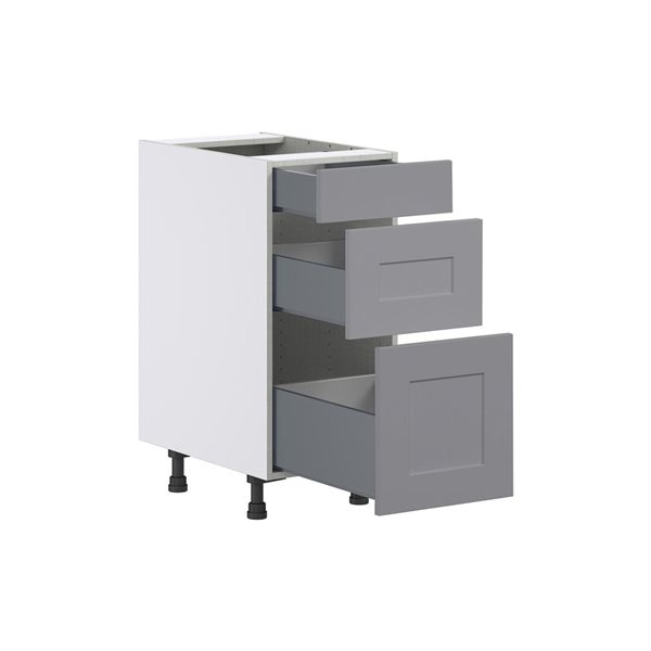 Hugo&Borg Beaumont 15 x 34.5 x 24.88-in Painted Slate Grey Drawer Base Semi-Custom Cabinet