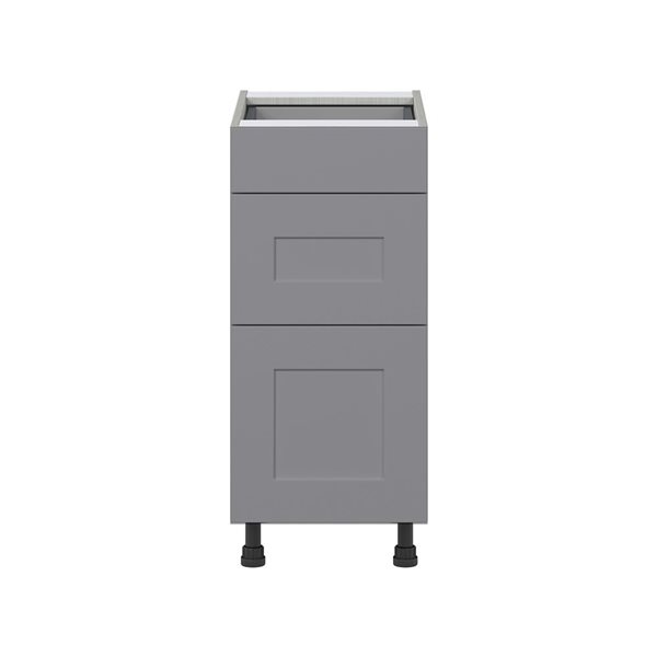 Hugo&Borg Beaumont 15 x 34.5 x 24.88-in Painted Slate Grey Drawer Base Semi-Custom Cabinet