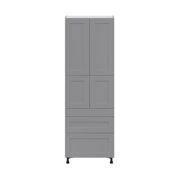 Hugo&Borg Beaumont 30 x 89.5 x 24.88-in Painted Slate Grey Door and Drawer Pantry Semi-Custom Cabinet