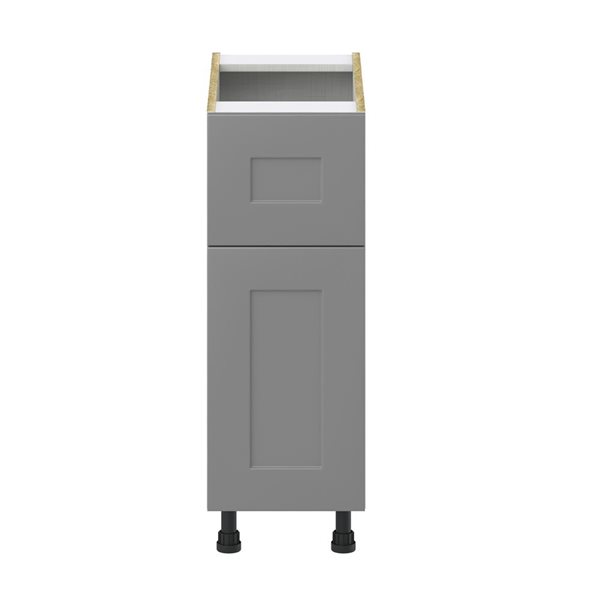 Hugo&Borg Beaumont 12 x 34.5 x 24.88-in Painted Slate Grey Door and Drawer Base Semi-Custom Cabinet