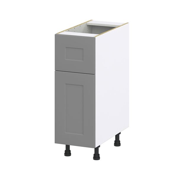 Hugo&Borg Beaumont 12 x 34.5 x 24.88-in Painted Slate Grey Door and Drawer Base Semi-Custom Cabinet