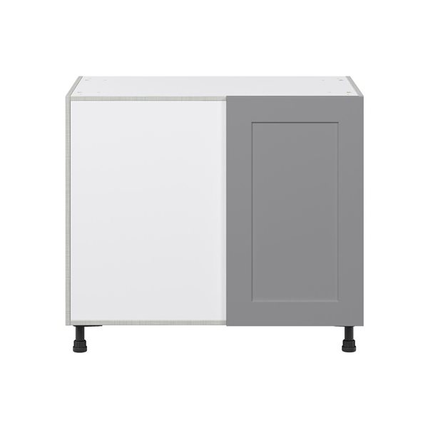 Hugo&Borg Beaumont 39 x 34.5 x 24.88-in Painted Slate Grey Blind Corner Base Semi-Custom Cabinet