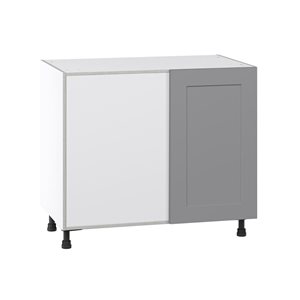 Hugo&Borg Beaumont 39 x 34.5 x 24.88-in Painted Slate Grey Blind Corner Base Semi-Custom Cabinet