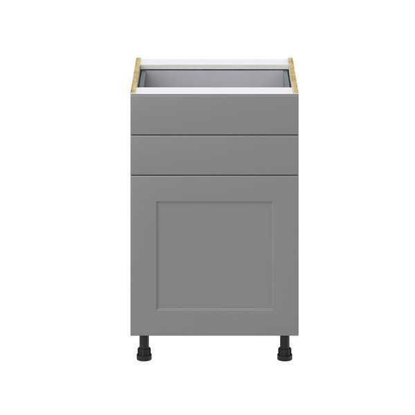 Hugo&Borg Beaumont 21 x 34.5 x 24.88-in Painted Slate Grey Door and Drawer Base Semi-Custom Cabinet