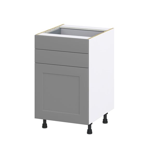 Hugo&Borg Beaumont 21 x 34.5 x 24.88-in Painted Slate Grey Door and Drawer Base Semi-Custom Cabinet