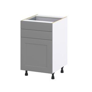 Hugo&Borg Beaumont 21 x 34.5 x 24.88-in Painted Slate Grey Door and Drawer Base Semi-Custom Cabinet