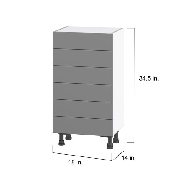 Hugo&Borg Beaumont 18 x 34.5 x 14.88-in Painted Slate Grey Drawer Base Semi-Custom Cabinet