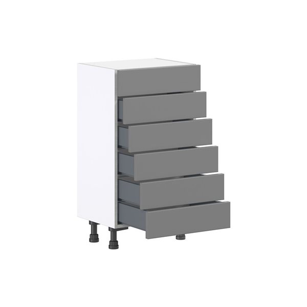 Hugo&Borg Beaumont 18 x 34.5 x 14.88-in Painted Slate Grey Drawer Base Semi-Custom Cabinet