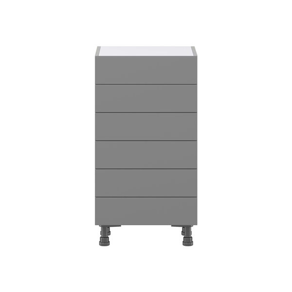 Hugo&Borg Beaumont 18 x 34.5 x 14.88-in Painted Slate Grey Drawer Base Semi-Custom Cabinet