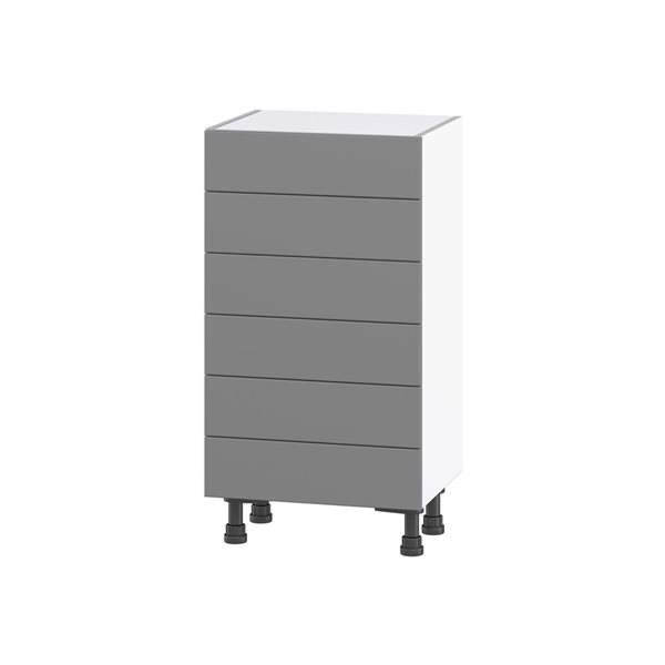 Hugo&Borg Beaumont 18 x 34.5 x 14.88-in Painted Slate Grey Drawer Base Semi-Custom Cabinet