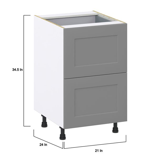 Hugo&Borg Beaumont 21 x 34.5 x 24.88-in Painted Slate Grey Drawer Base Semi-Custom Cabinet