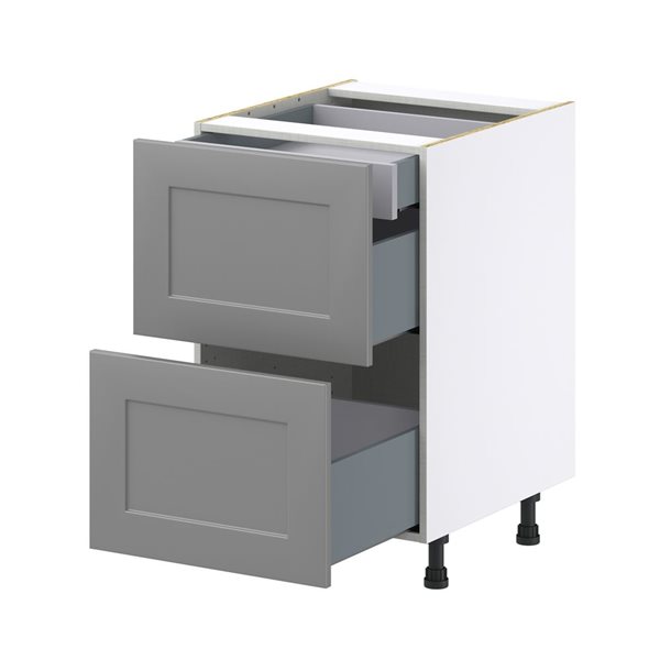 Hugo&Borg Beaumont 21 x 34.5 x 24.88-in Painted Slate Grey Drawer Base Semi-Custom Cabinet