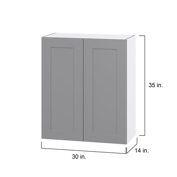 Hugo&Borg Beaumont 30 x 35 x 14.88-in Painted Slate Grey Door Wall Semi-Custom Cabinet