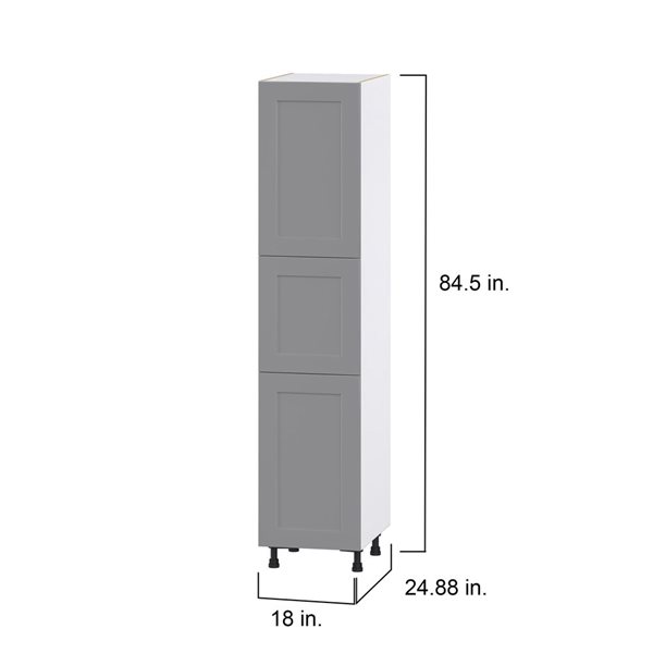 Hugo&Borg Beaumont 18 x 84.5 x 24.88-in Painted Slate Grey Door and Drawer Pantry Semi-Custom Cabinet