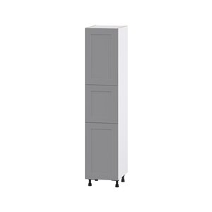 Hugo&Borg Beaumont 18 x 84.5 x 24.88-in Painted Slate Grey Door and Drawer Pantry Semi-Custom Cabinet