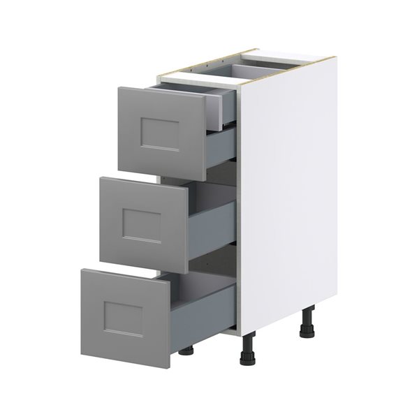 Hugo&Borg Beaumont 12 x 34.5 x 24.88-in Painted Slate Grey Drawer Base Semi-Custom Cabinet