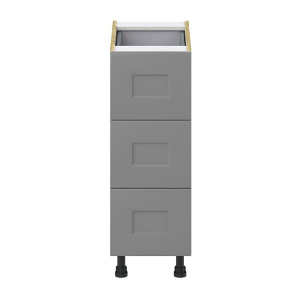 Hugo&Borg Beaumont 12 x 34.5 x 24.88-in Painted Slate Grey Drawer Base Semi-Custom Cabinet