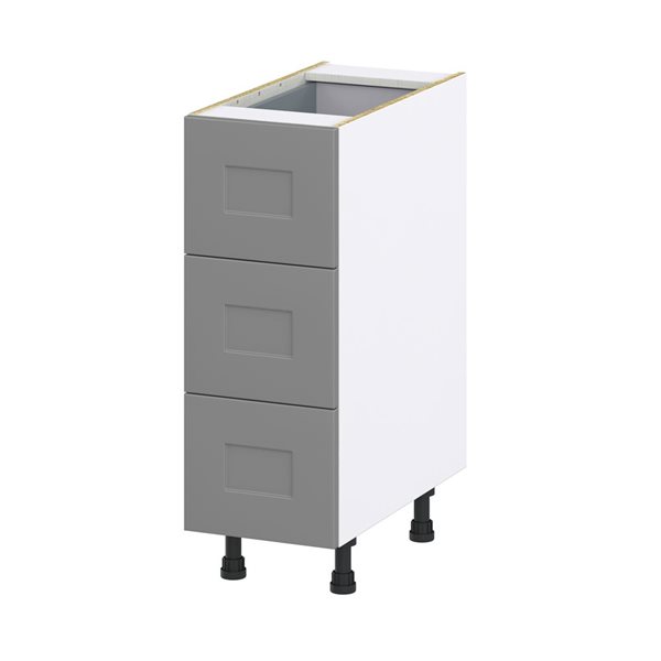 Hugo&Borg Beaumont 12 x 34.5 x 24.88-in Painted Slate Grey Drawer Base Semi-Custom Cabinet