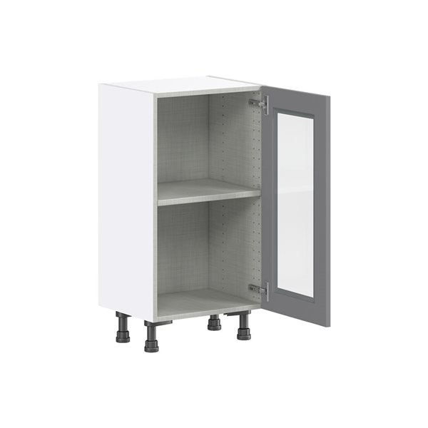 Hugo&Borg Beaumont 18 x 34.5 x 14.88-in Painted Slate Grey Door Base Semi-Custom Cabinet