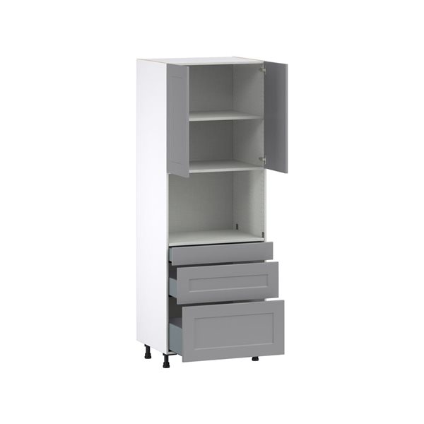 Hugo&Borg Beaumont 30 x 84.5 x 24.88-in Painted Slate Grey Door and Drawer Pantry Semi-Custom Cabinet