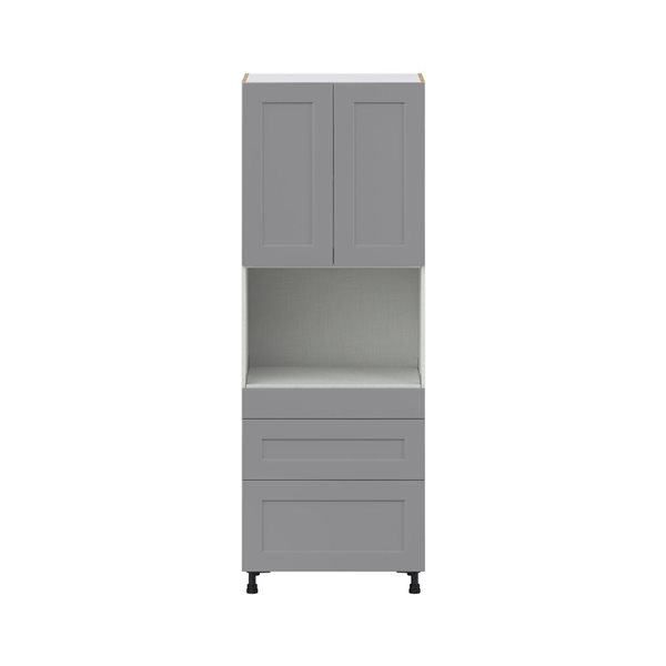 Hugo&Borg Beaumont 30 x 84.5 x 24.88-in Painted Slate Grey Door and Drawer Pantry Semi-Custom Cabinet