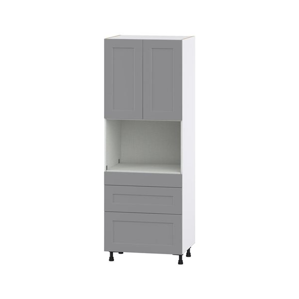 Hugo&Borg Beaumont 30 x 84.5 x 24.88-in Painted Slate Grey Door and Drawer Pantry Semi-Custom Cabinet