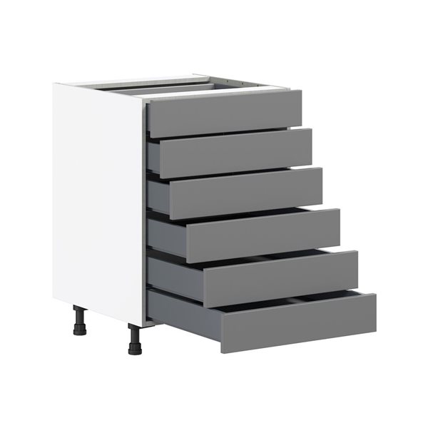 Hugo&Borg Beaumont 24 x 34.5 x 24.88-in Painted Slate Grey Drawer Base Semi-Custom Cabinet