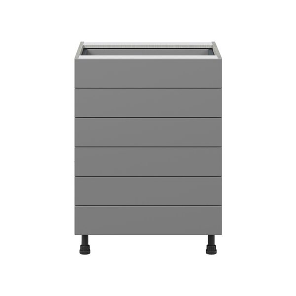 Hugo&Borg Beaumont 24 x 34.5 x 24.88-in Painted Slate Grey Drawer Base Semi-Custom Cabinet