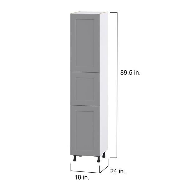 Hugo&Borg Beaumont 18 x 89.5 x 24.88-in Painted Slate Grey Door Pantry Semi-Custom Cabinet