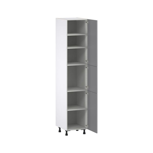 Hugo&Borg Beaumont 18 x 89.5 x 24.88-in Painted Slate Grey Door Pantry Semi-Custom Cabinet