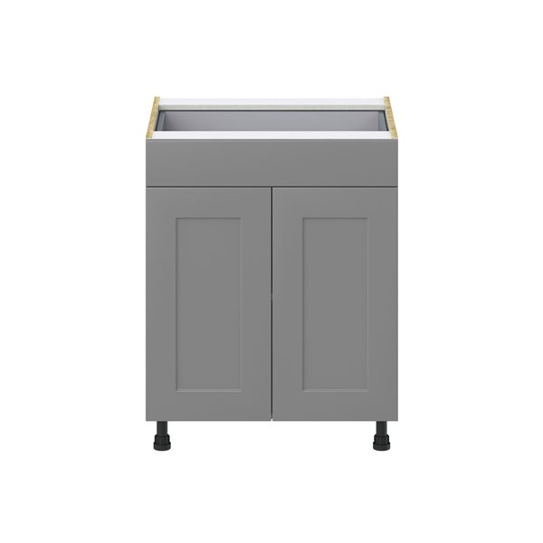 Hugo&Borg Beaumont 27 x 34.5 x 24.88-in Painted Slate Grey Door and Drawer Base Semi-Custom Cabinet