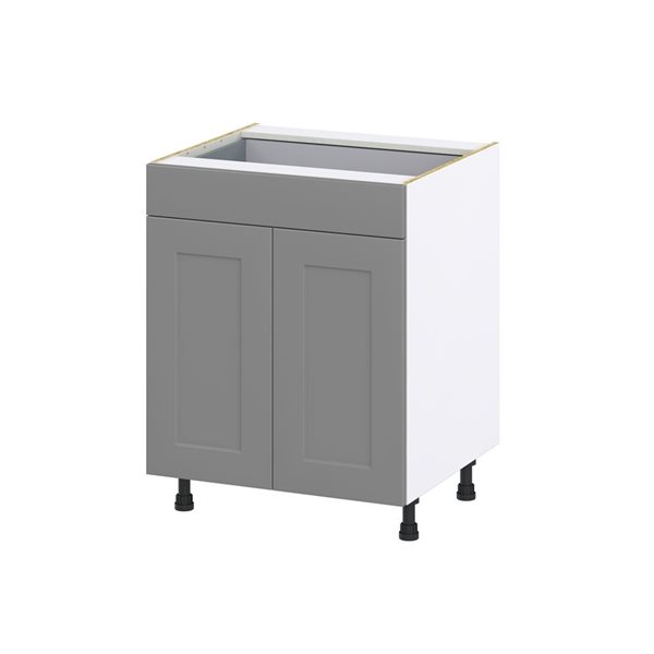 Hugo&Borg Beaumont 27 x 34.5 x 24.88-in Painted Slate Grey Door and Drawer Base Semi-Custom Cabinet