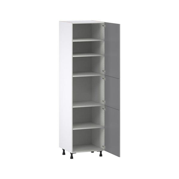 Hugo&Borg Beaumont 24 x 89.5 x 24.88-in Painted Slate Grey Door Pantry Semi-Custom Cabinet