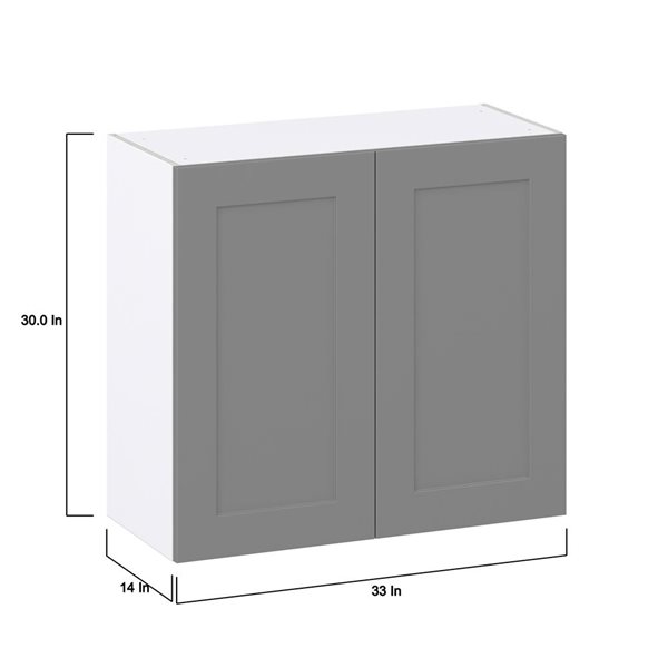 Hugo&Borg Beaumont 33 x 30 x 14.88-in Painted Slate Grey Door Wall Semi-Custom Cabinet