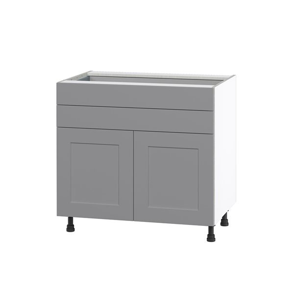 Hugo&Borg Beaumont 36 x 34.5 x 24.88-in Painted Slate Grey Door and Drawer Base Semi-Custom Cabinet