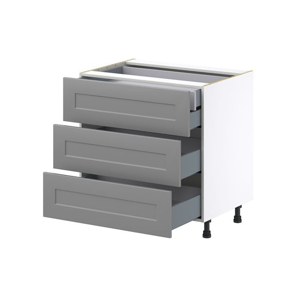 Hugo&Borg Beaumont 33 x 34.5 x 24.88-in Painted Slate Grey Drawer Base Semi-Custom Cabinet