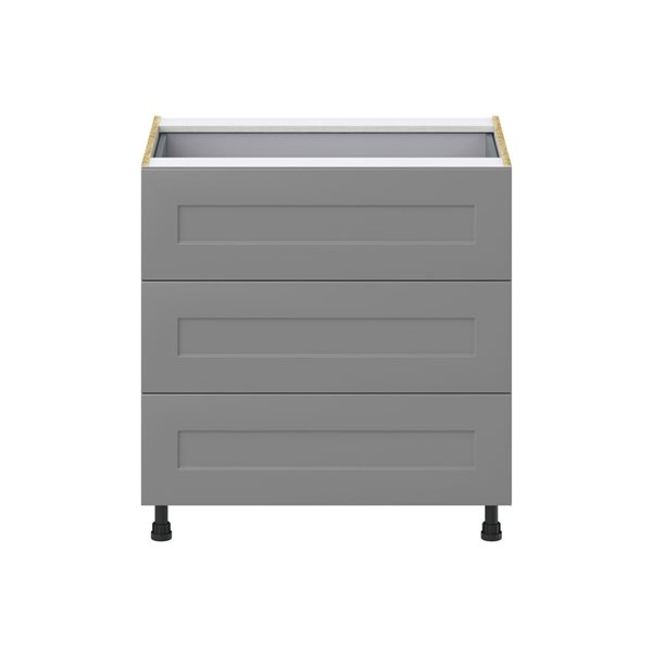 Hugo&Borg Beaumont 33 x 34.5 x 24.88-in Painted Slate Grey Drawer Base Semi-Custom Cabinet