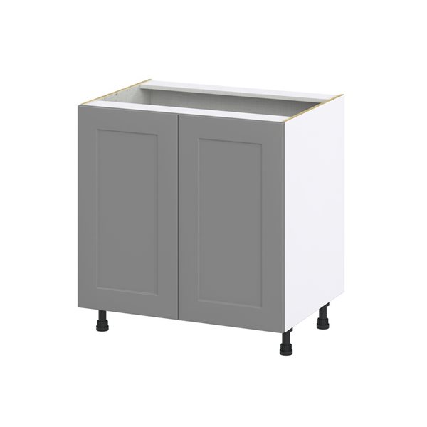 Hugo&Borg Beaumont 33 x 34.5 x 24.88-in Painted Slate Grey Door and Drawer Base Semi-Custom Cabinet