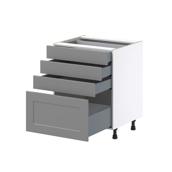 Hugo&Borg Beaumont 27 x 34.5 x 24.88-in Painted Slate Grey Drawer Base Semi-Custom Cabinet