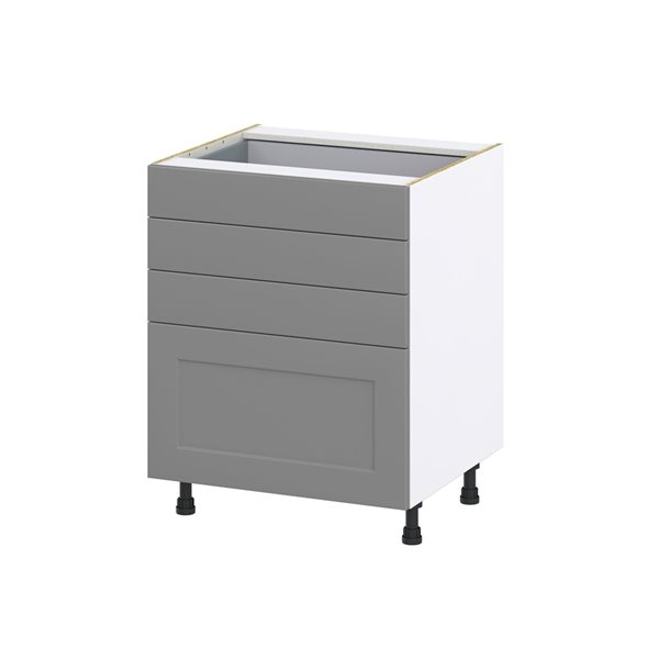 Hugo&Borg Beaumont 27 x 34.5 x 24.88-in Painted Slate Grey Drawer Base Semi-Custom Cabinet