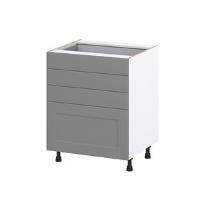 Hugo&Borg Beaumont 27 x 34.5 x 24.88-in Painted Slate Grey Drawer Base Semi-Custom Cabinet