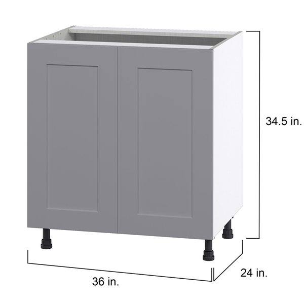 Hugo&Borg Beaumont 36 x 34.5 x 24.88-in Painted Slate Grey Door Base Semi-Custom Cabinet