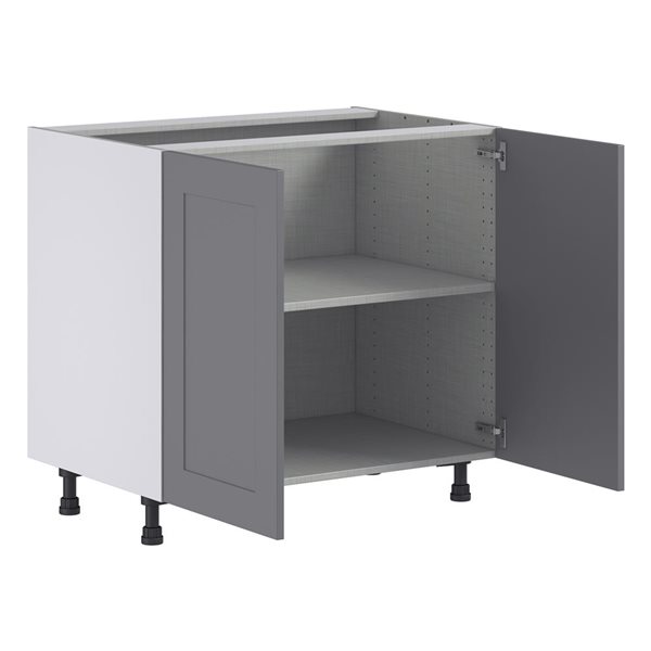 Hugo&Borg Beaumont 36 x 34.5 x 24.88-in Painted Slate Grey Door Base Semi-Custom Cabinet