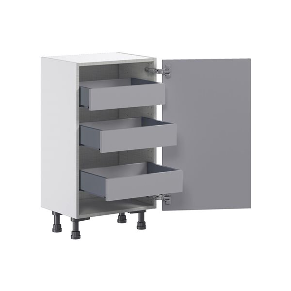 Hugo&Borg Beaumont 18 x 34.5 x 14.88-in Painted Slate Grey Door and Drawer Base Semi-Custom Cabinet