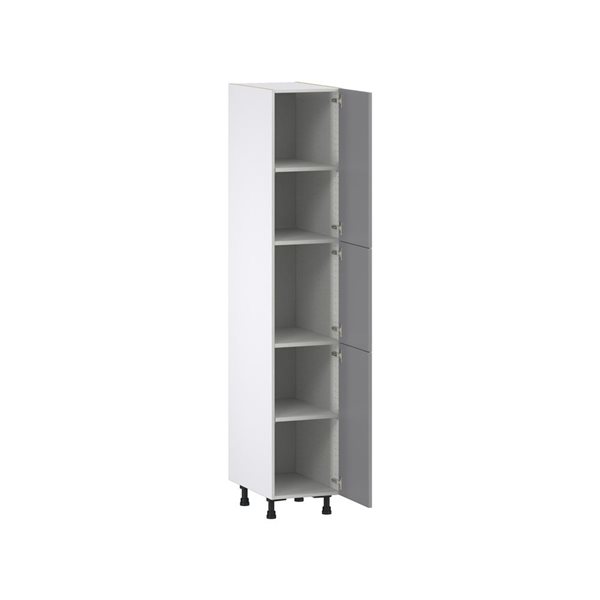 Hugo&Borg Beaumont 15 x 84.5 x 24.88-in Painted Slate Grey Door Pantry Semi-Custom Cabinet