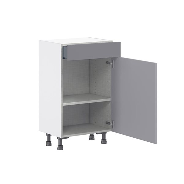 Hugo&Borg Beaumont 18 x 34.5 x 14.88-in Painted Slate Grey Door and Drawer Base Semi-Custom Cabinet