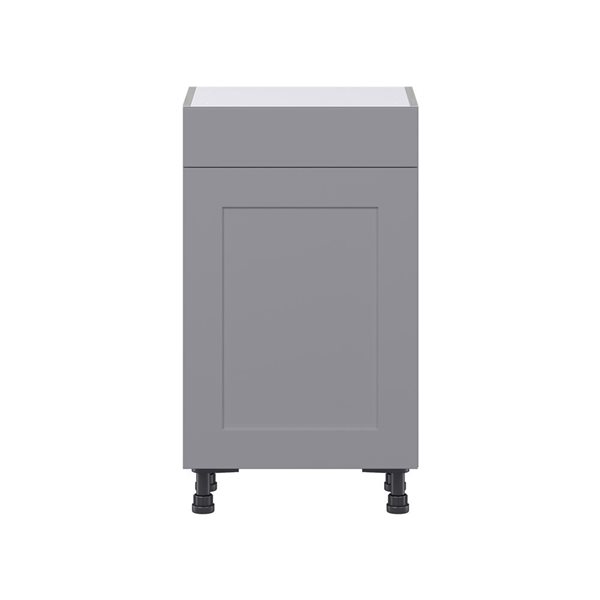 Hugo&Borg Beaumont 18 x 34.5 x 14.88-in Painted Slate Grey Door and Drawer Base Semi-Custom Cabinet