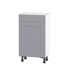 Hugo&Borg Beaumont 18 x 34.5 x 14.88-in Painted Slate Grey Door and Drawer Base Semi-Custom Cabinet