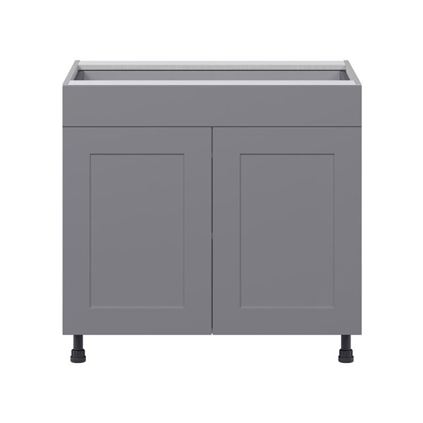 Hugo&Borg Beaumont 36 x 34.5 x 24.88-in Painted Slate Grey Door and Drawer Base Semi-Custom Cabinet