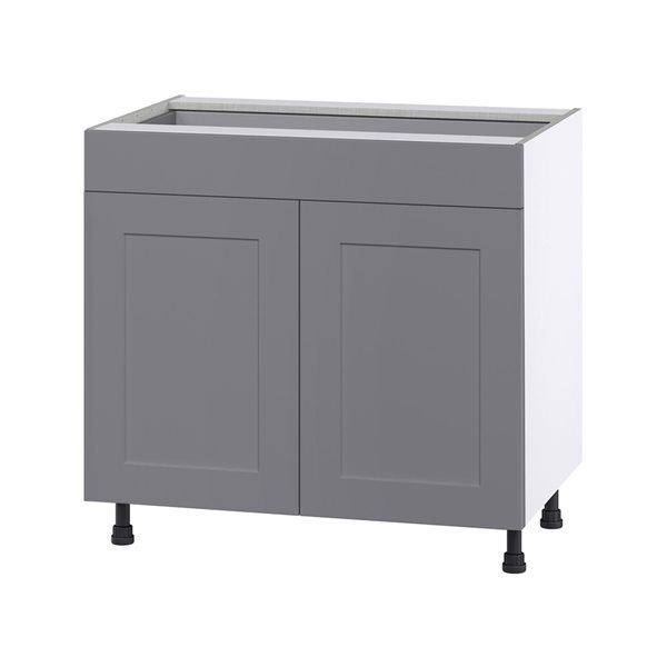 Hugo&Borg Beaumont 36 x 34.5 x 24.88-in Painted Slate Grey Door and Drawer Base Semi-Custom Cabinet